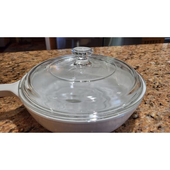Corning Ware Microwave Browning Skillet with Lid MW-83-B White Menuette - Picture 16 of 16